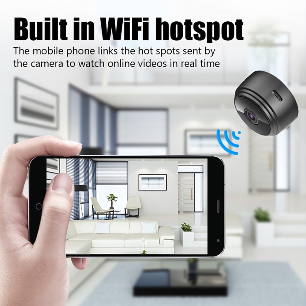 A9 WiFi Camera Indoor, 1080P HD Mini Magnetic Video Recorder Voice Recorder Security Monitoring Camera Smart Home for Baby Pets and Infants