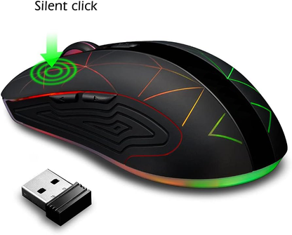 2.4G Wireless Gaming Mouse with USB Nano Receiver Colorful Gaming Mouse for Notebook,PC,Computer