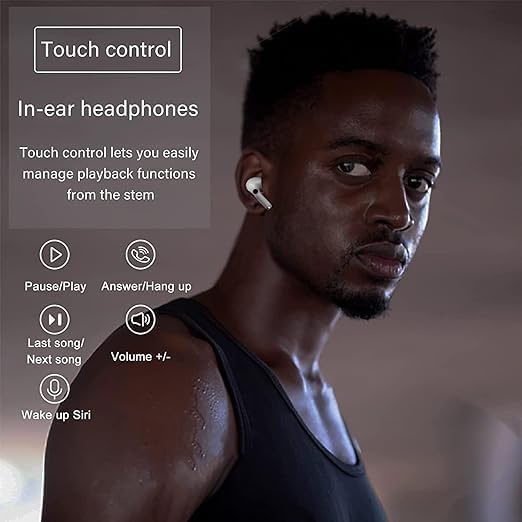 Bluetooth Headphones 4 Wireless Earbuds, LED Power Display Headphones Bass Stereo for All Phones