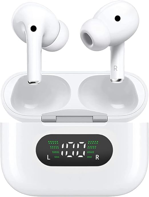 Wireless Earbuds 3 Bluetooth Headphones, IPX5 Waterproof Noise Isolation, LED Power Display  in-Ear Earphones