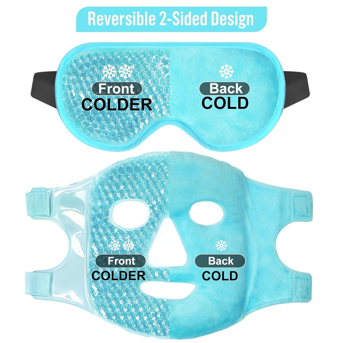 Gel Face Mask and Eye Mask,  Reusable Cooling Ice Mask for for Puffy Eyes, Dark Circles