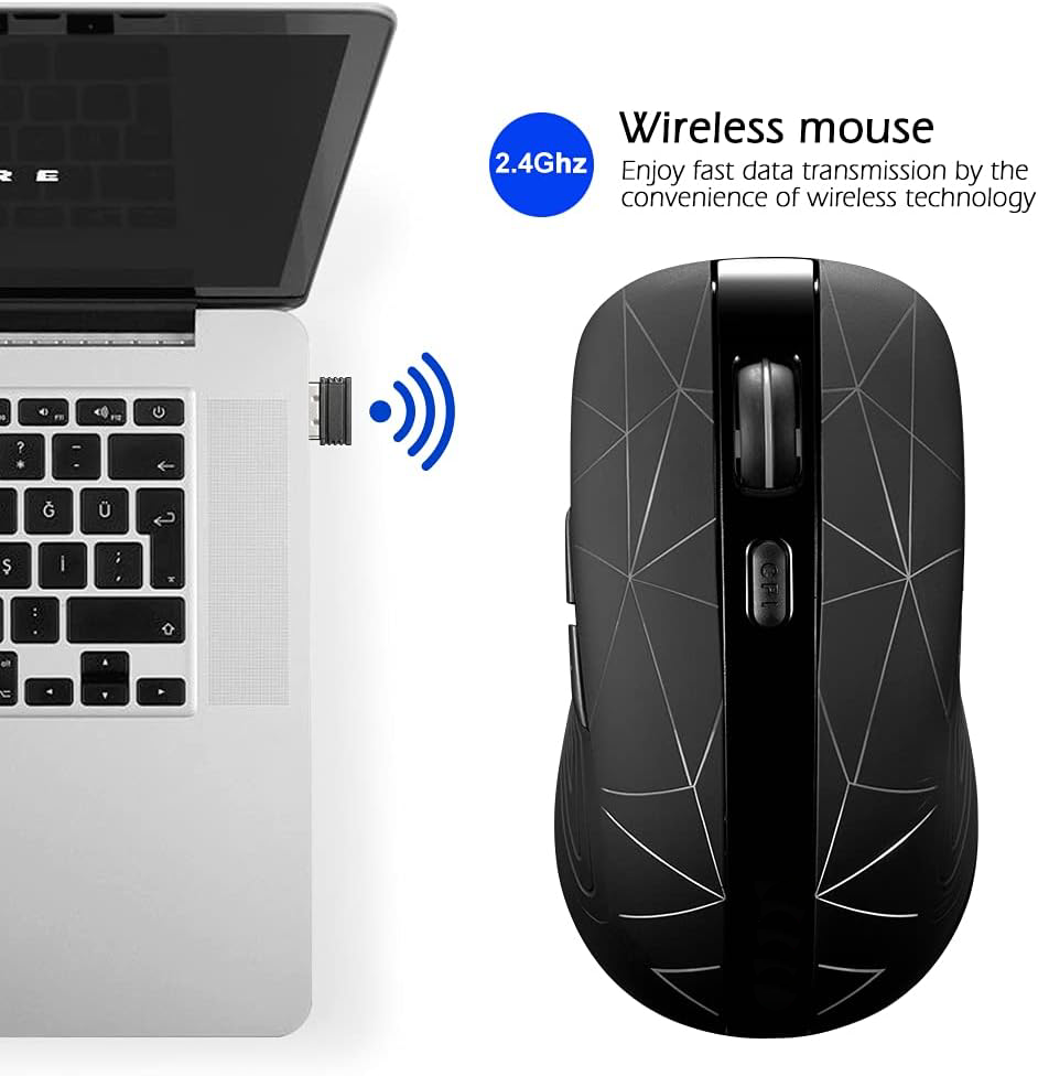 2.4G Wireless Gaming Mouse with USB Nano Receiver Colorful Gaming Mouse for Notebook,PC,Computer