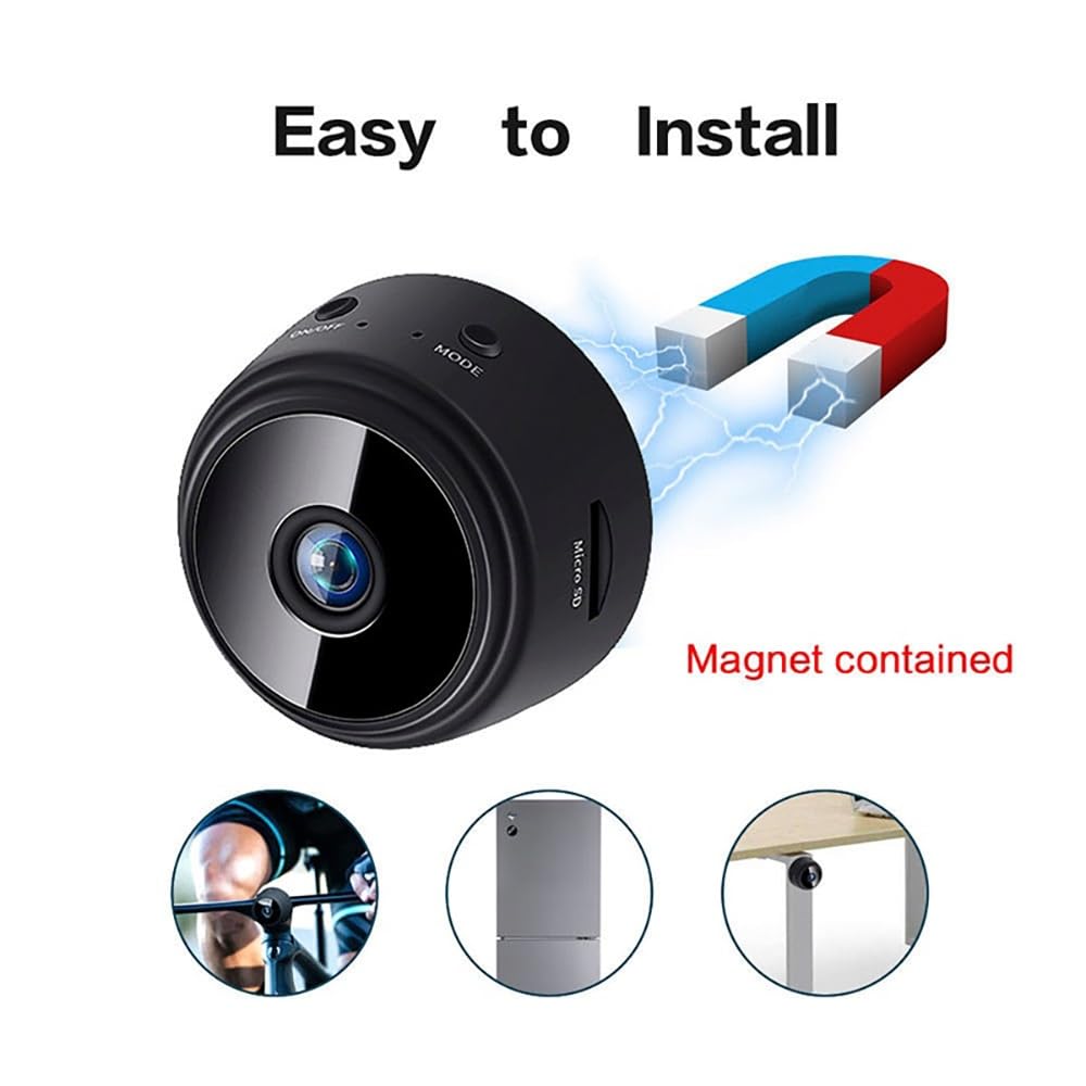 A9 WiFi Camera Indoor, 1080P HD Mini Magnetic Video Recorder Voice Recorder Security Monitoring Camera Smart Home for Baby Pets and Infants