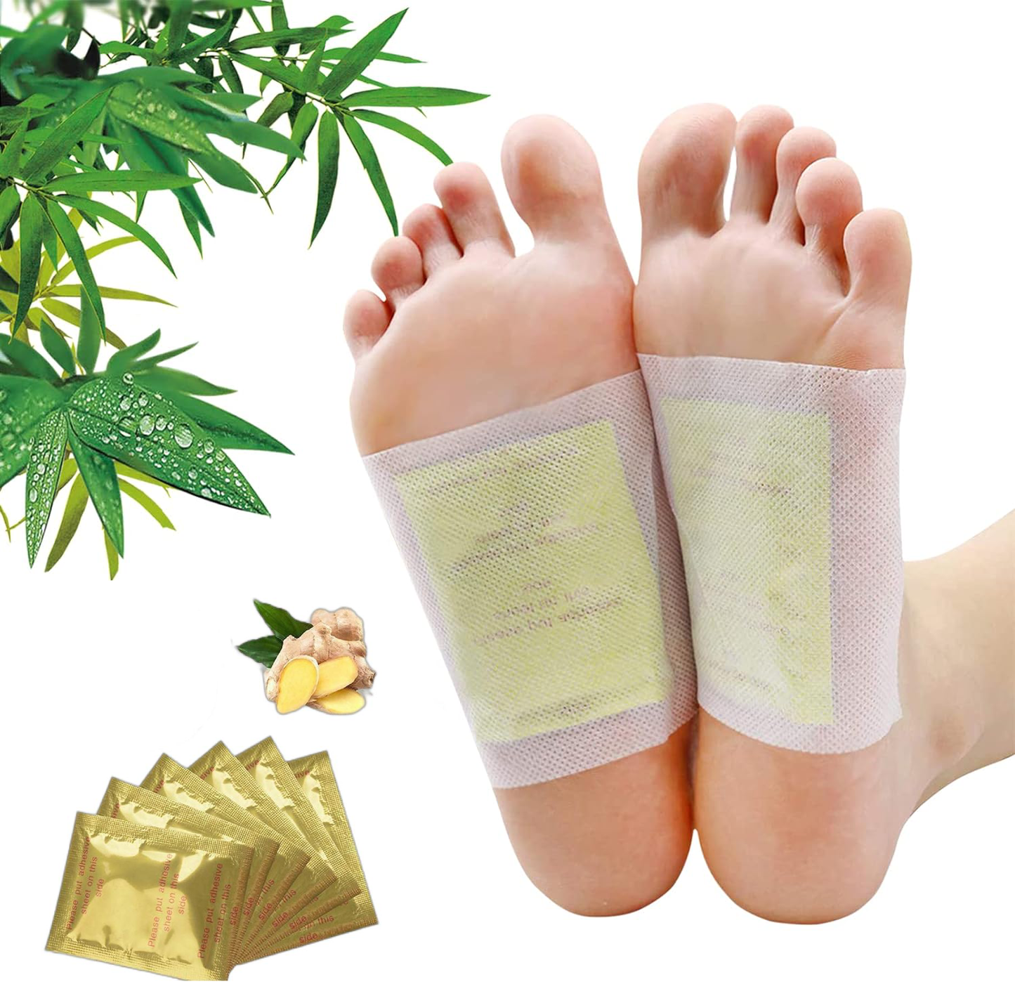 Foot Pads, 120 Pads Natural Bamboo Vinegar Ginger Foot Pad for Foot and Body Care Sleep  (60 Pack)