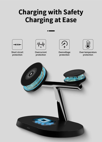 3 in 1 Magnetic Wireless Charging Station for iPhone and Apple Devices Watch, Air Pods