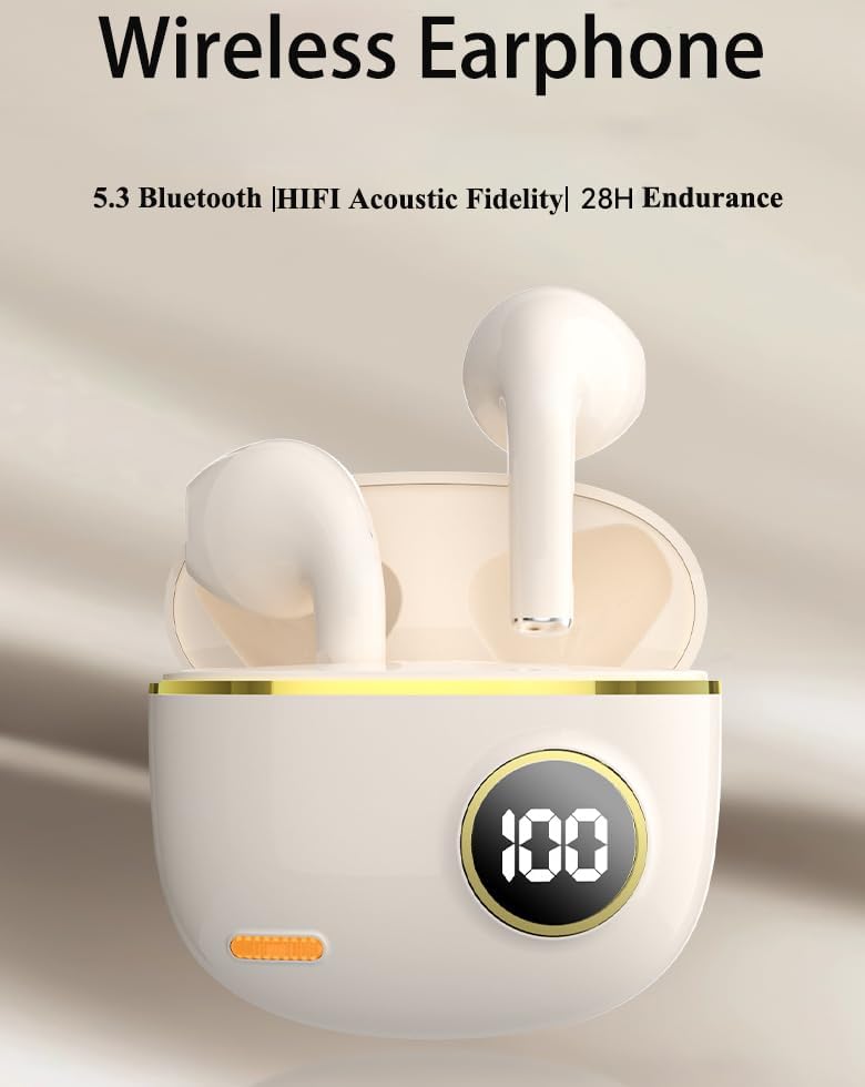 In-Ear Wireless Bluetooth Headphones with Microphone with LCD Display for Smartphones