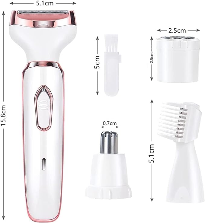 Painless Rechargeable Portable 4 in 1 Electric Lady Shaver Kit for Women