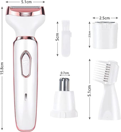 Painless Rechargeable Portable 4 in 1 Electric Lady Shaver Kit for Women