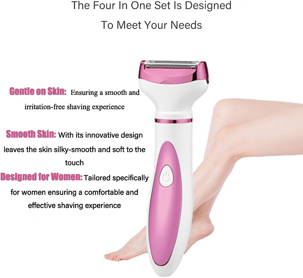 4-in-1 Women’s Body Hair Removal, Shaver Bikini Trimmer for Eyebrow Face Body Underarm, Women’s Trimmer Type C Rechargeable