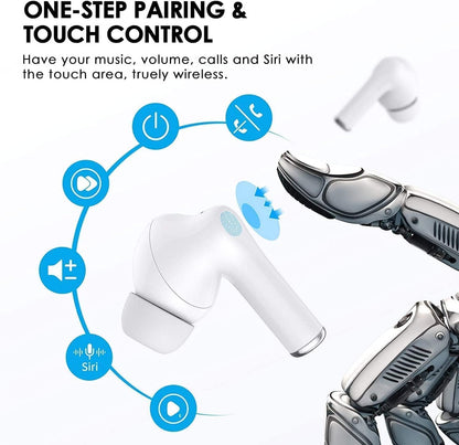 Wireless Earbuds 5, Noise Cancellation 3D HiFi Stereo Headphones with Built-in Mic