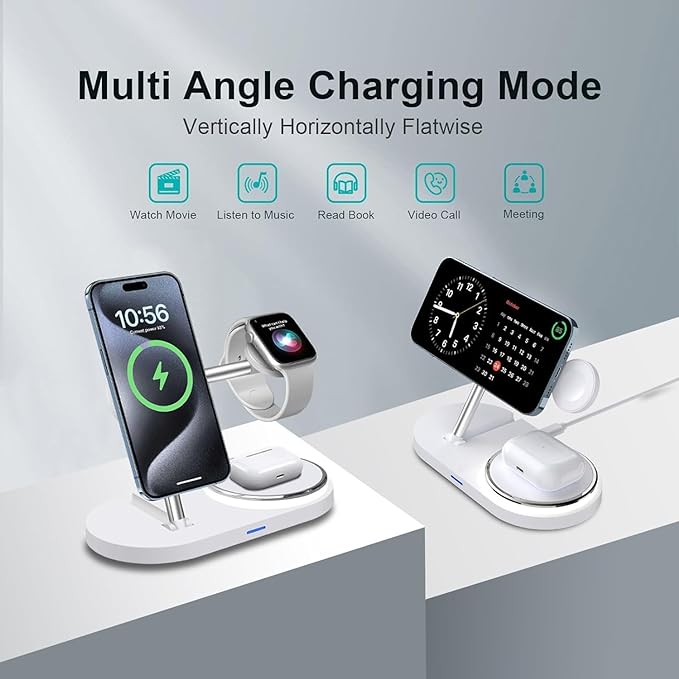 5 in 1 Magnetic Charging Station iPhone/Watch Series, Fast Charger with Night Light