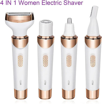 Painless Rechargeable Portable 4 in 1 Electric Lady Shaver Kit for Women