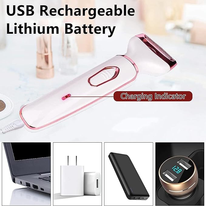 Painless Rechargeable Portable 4 in 1 Electric Lady Shaver Kit for Women