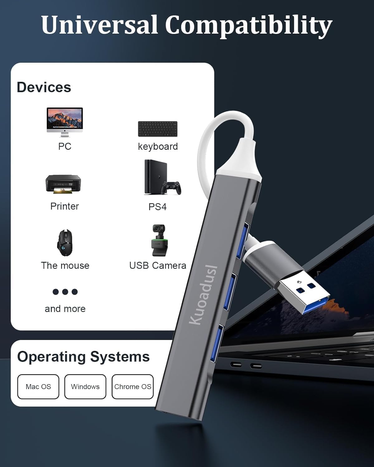 4 in 1 USB Hub Portable USB to USB 3.0 USB 2.0 Splitter Mini USB Docking Station