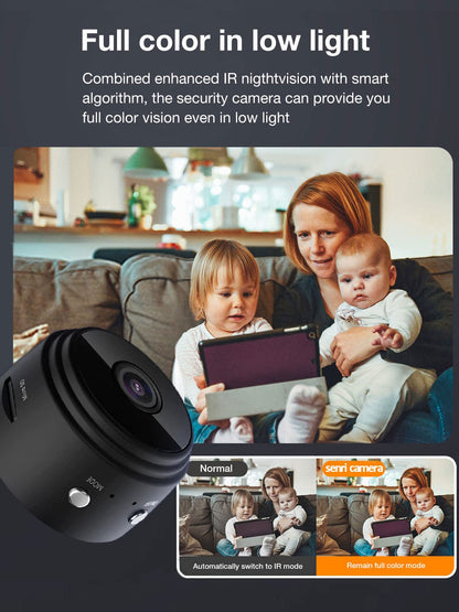 A9 WiFi Camera Indoor, 1080P HD Mini Magnetic Video Recorder Voice Recorder Security Monitoring Camera Smart Home for Baby Pets and Infants