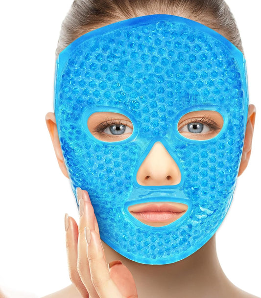 Cold Face Mask Eye Mask Ice Pack Reduce Face Puff, Dark Circles, Gel Beads Hot Heat Cold Compress Pack, Face SPA for Woman Care