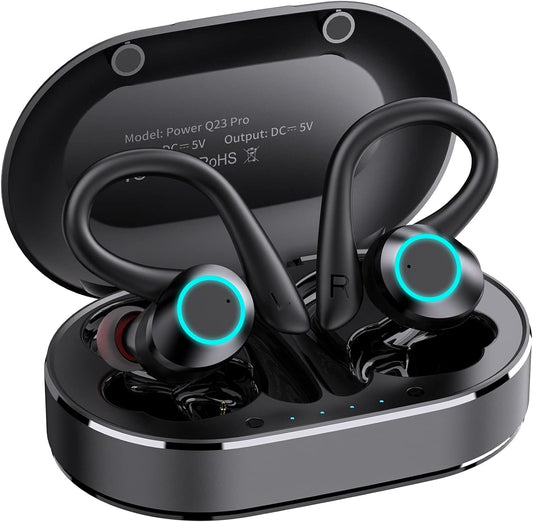 Wireless Bluetooth 5.1 Sport Headphones with Microphone, Noise Cancelling Touch Control Over-Ear Headphones, Type-C Charging