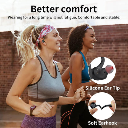 Wireless Bluetooth 5.1 Sport Headphones with Microphone, Noise Cancelling Touch Control Over-Ear Headphones, Type-C Charging