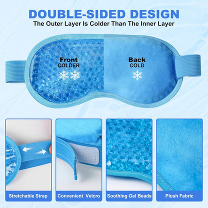 Gel Eye Mask,Reusable Cooling Ice Mask for for Puffy Eyes, Dark Circles