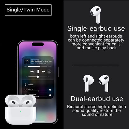 Wireless Earbuds 4, Noise Cancellation 3D HiFi Stereo Headphones with Built-in Mic