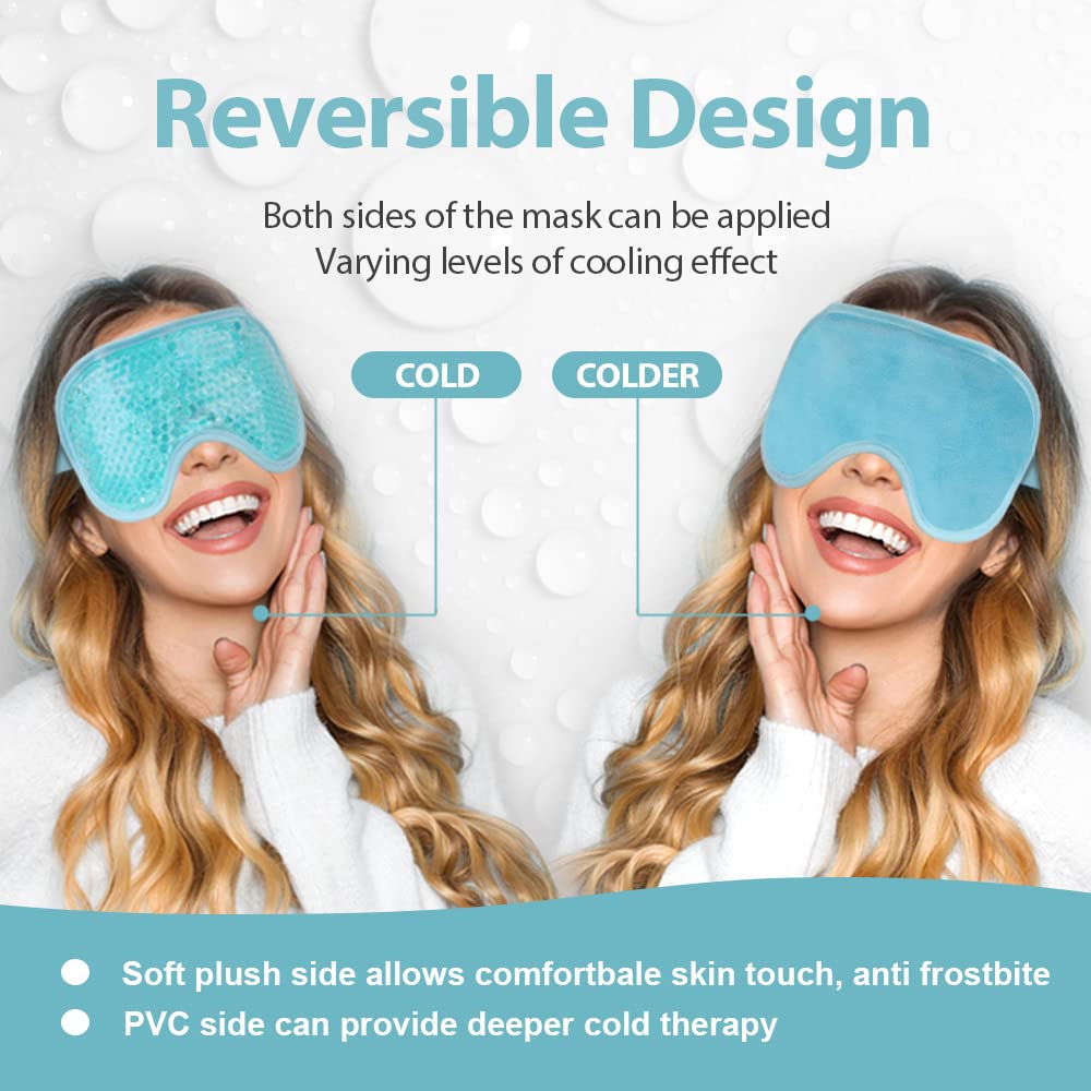 Gel Eye Mask,Reusable Cooling Ice Mask for for Puffy Eyes, Dark Circles