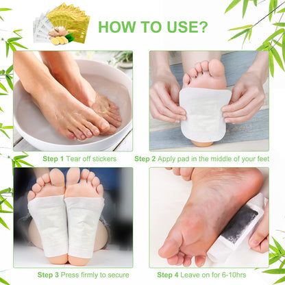 Foot Pads, 120 Pads Natural Bamboo Vinegar Ginger Foot Pad for Foot and Body Care Sleep  (60 Pack)