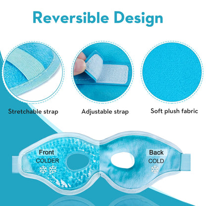 Eye Mask for Sleeping, Reusable Cooling Eye Masks, Gel Ice Pack, Heated Eye Mask Warm Compress for Eyes