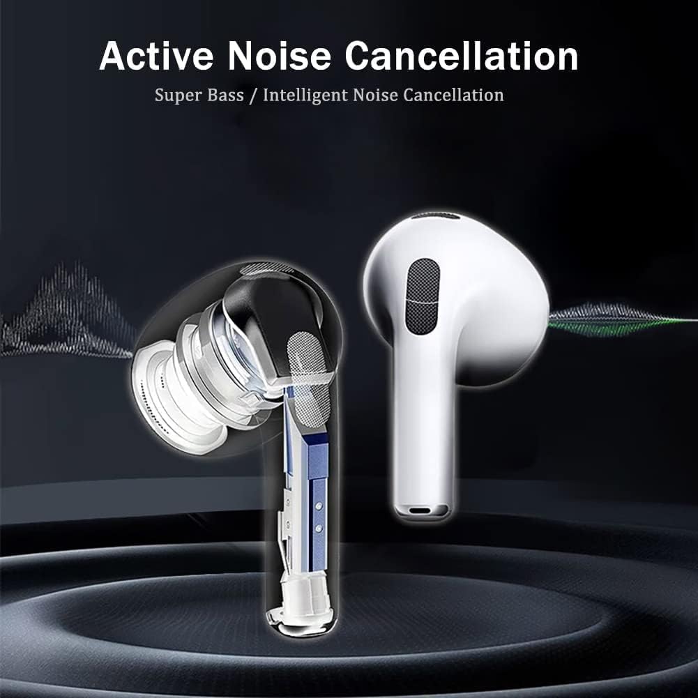 Wireless Earbuds 4, Noise Cancellation 3D HiFi Stereo Headphones with Built-in Mic