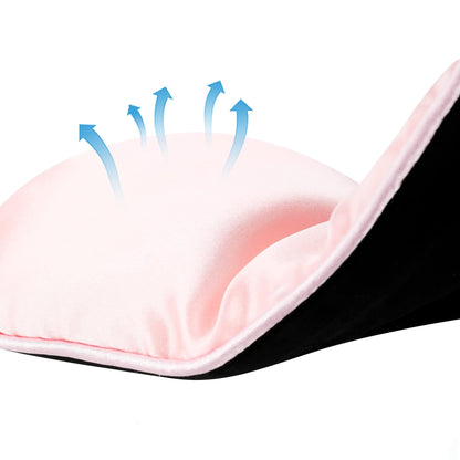 3 Packs 100% Real Natural Pure Silk Eye Mask with Adjustable Strap for Sleeping-Pink