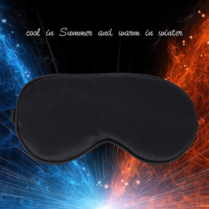 3 Packs 100% Real Natural Pure Silk Eye Mask with Adjustable Strap for Sleeping-Black