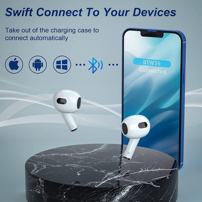 Wireless Earbuds 4, Noise Cancellation 3D HiFi Stereo Headphones with Built-in Mic